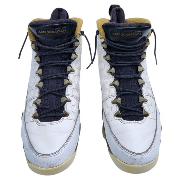 Air Jordan 9 Retro Big Statue GS 302359-109 White Black Militia Green Size 7Y - Picture 3 of 12